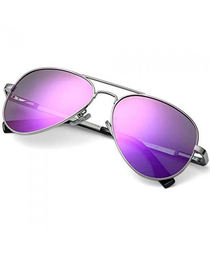 Polarized Aviator Sunglasses for Men Women Lightweight Metal Frame Sun Glasses UV400 Protection