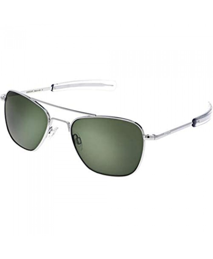 Randolph USA | Bright Chrome Classic Aviator Sunglasses for Men or Women 100% UV