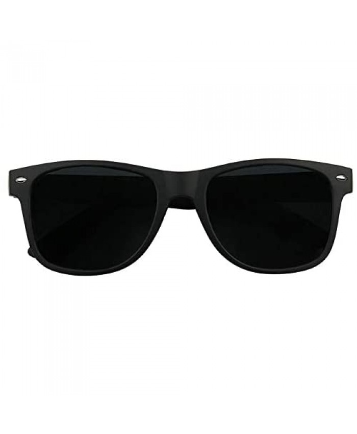 ShadyVEU Super Dark Lens Round Sunglasses UV Protection Spring Hinge Exclusive Retro 80's Migraine Shades