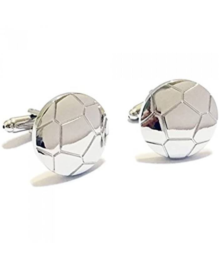 BadmenHome Silver Soccer Ball Association Football Cufflinks