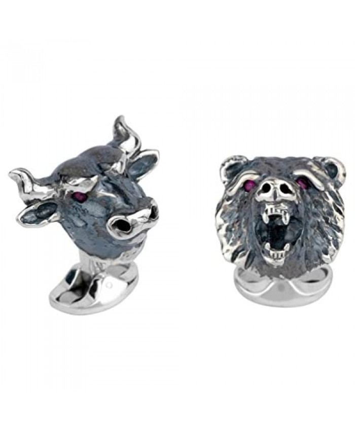 Deakin and Francis Bull and Bear Designer Cufflinks Sterling Silver