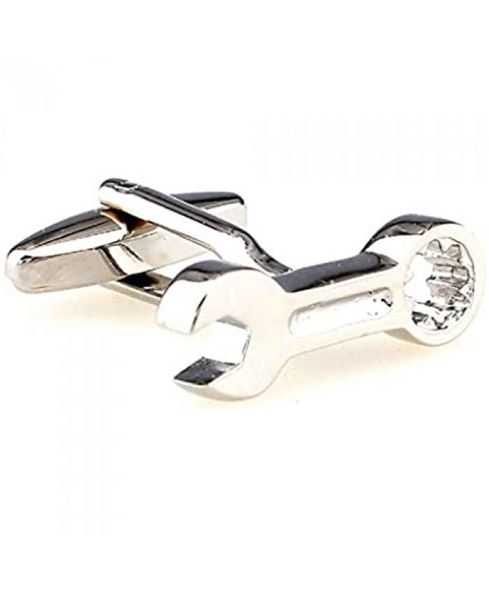 MRCUFF Wrenches Wrench Pair Cufflinks in a Presentation Gift Box & Polishing Cloth