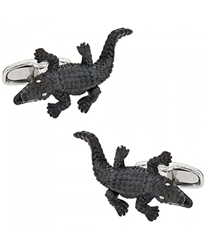 Safari Cuff-Daddy Alligator Cufflinks with Travel Presentation Gift Box