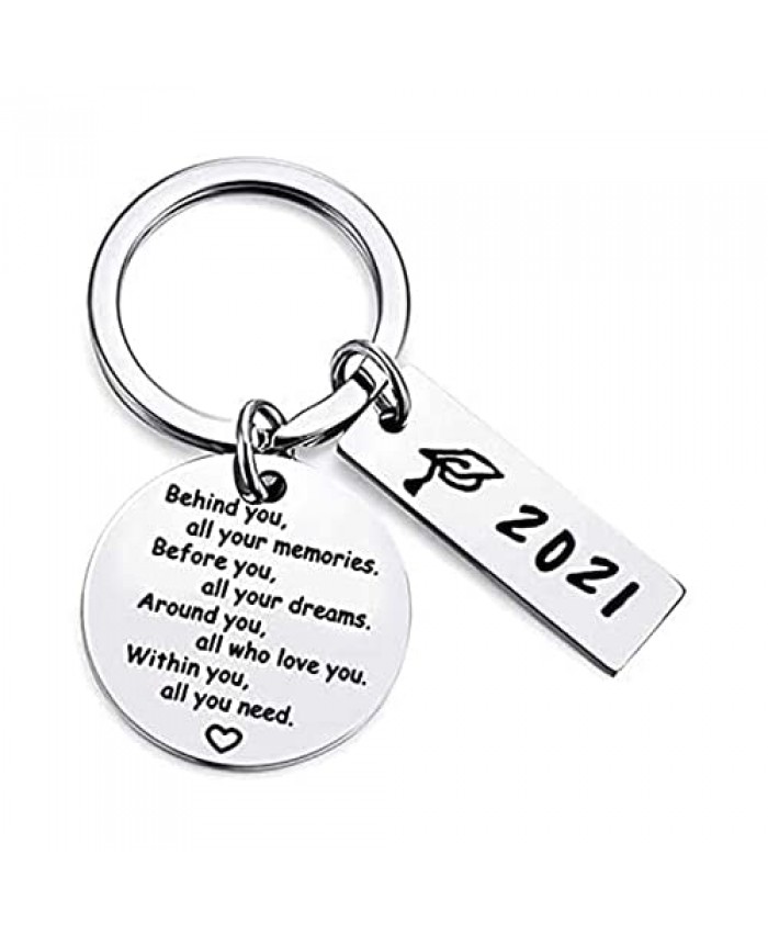 2021 College Inspirational Graduation Gifts Keychains for Her Him Women - High School College Graduate Birthday Inspirational Gifts for Boys Girls