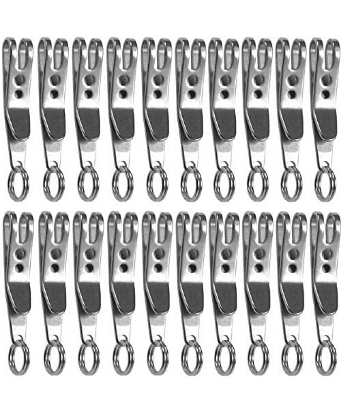 20pcs Suspension Clip Stainless Steel Keychain Pocket Clip Holder Portable EDC Quickdraw Tool
