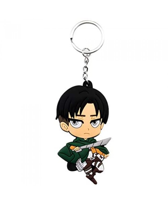 Attack on Titan Keychain-Anime Keychain AOT Cosplay Merch Key Ring 1 Set Silicone Gift for Boy