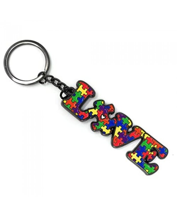 Autism Puzzle Keychain for Spreading Autism Awareness Ideal for Zippers Totes Diaper Bags and All Keys – Support Autism Gift for Strong Mothers and Children