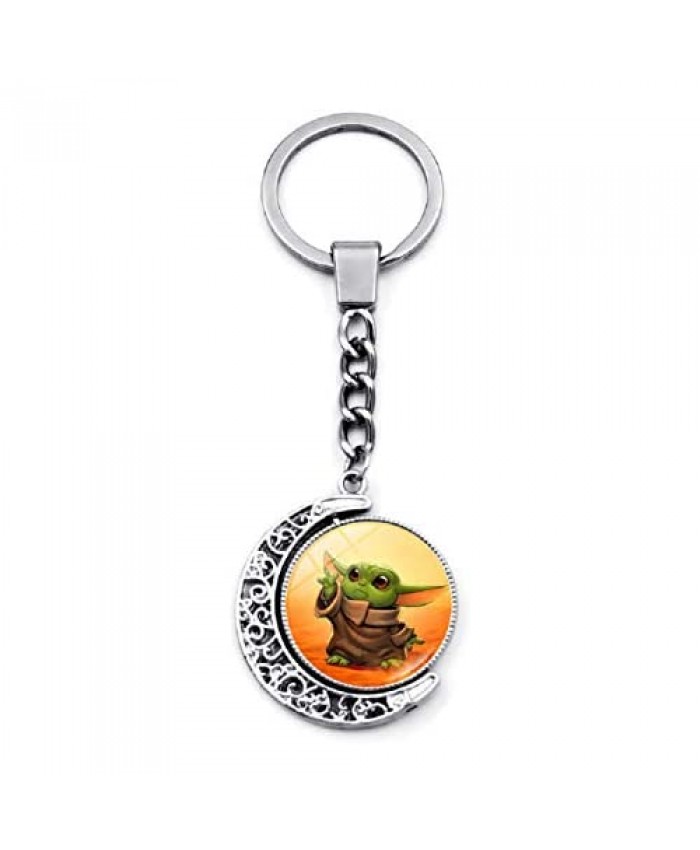 Baby Yod_a Keychain-Mandalorian Ornament Cute Star Wa_rs Keychains for Kids Adults(Green)