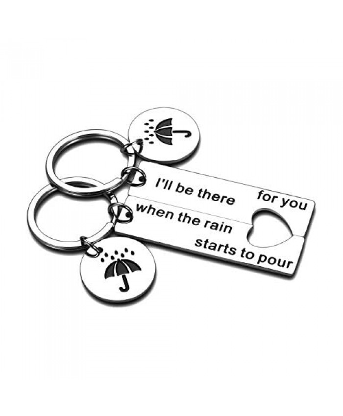 Best Friends Christmas Birthday Gift 2Pcs I'll Be There for You Keychain for Women Men Friends TV Show Merchandise Gift for Friends Fan BFF Husband Daughter Wedding Graduation Mom Dad Jewelry Gift