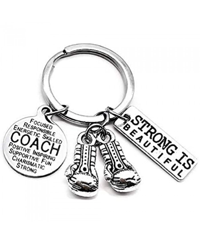 Boxing Coach Keychain Boxing Keychain Boxing Gloves Keychain Sports Keychain Strong is Beautiful Keychain Fitness Keychain Gift for Boxing Coach Boxing Key Ring Boxing Coach Key Ring
