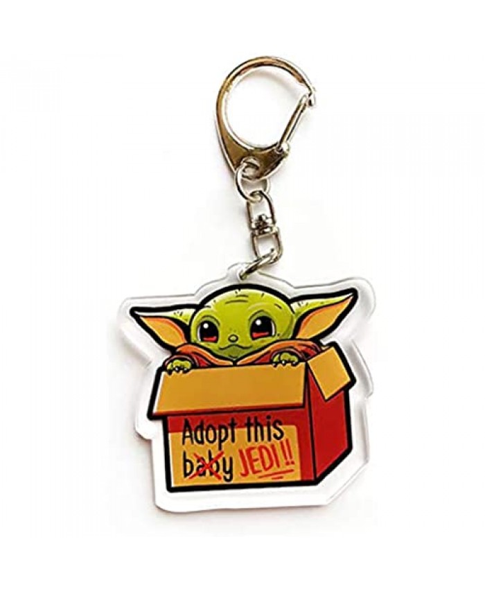 Chunpu Baby Yod_a Keychain Star War_s Keychain Cute Green Acrylic Yod_a Backpack Ornament Yod_a Birthday Gift for Boys