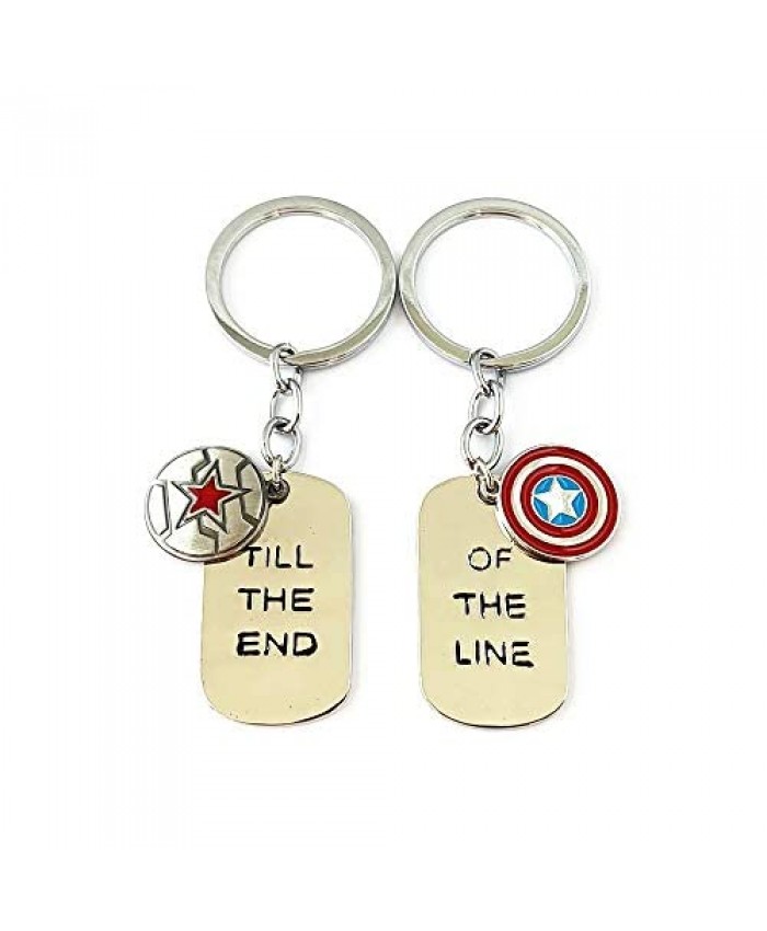 Community of Fandoms Brother Friendship Dog tag Superhero Captain Americ Winter Soldie Keychains Gifts for Men Woman