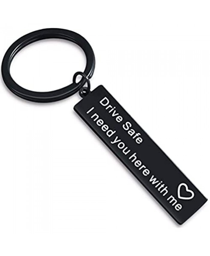 Drive Safe Keychain I Need You Here with Me Valentines Day Gift for Trucker Husband Wife Dad Mum Boyfriend Girlfriend