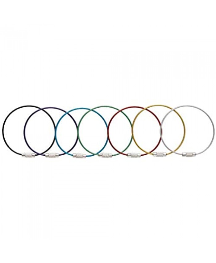 DYZD Multicolor Steel Wire keychain Stainless key ring Durable Steel Cable Ring Cable keyring Twist Barrel (6pcs)