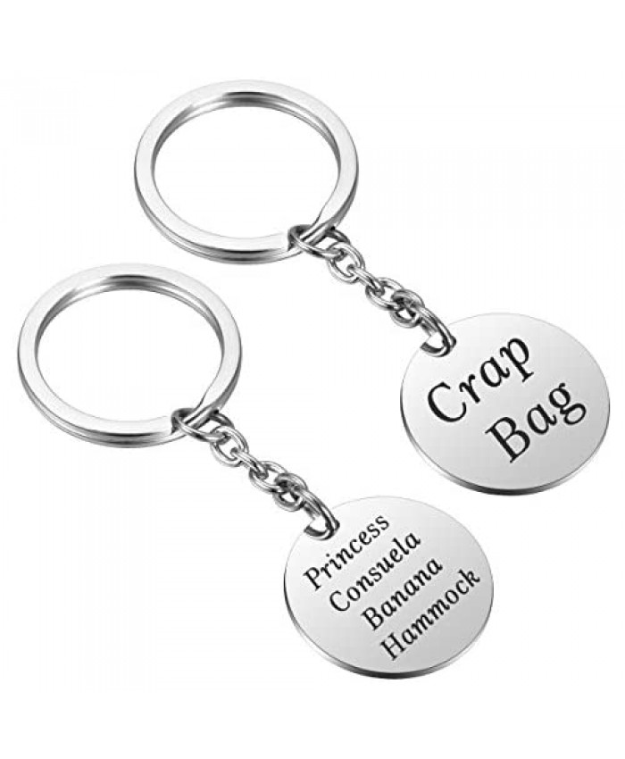 Friend Gift Princess Consuela Banana Hammock & Crap Bag Couples Funny Keychain Set For Boyfriend and Girlfriend - Friends TV Show Quote - Central Perk - His and Her Anniversary Present 2pcs