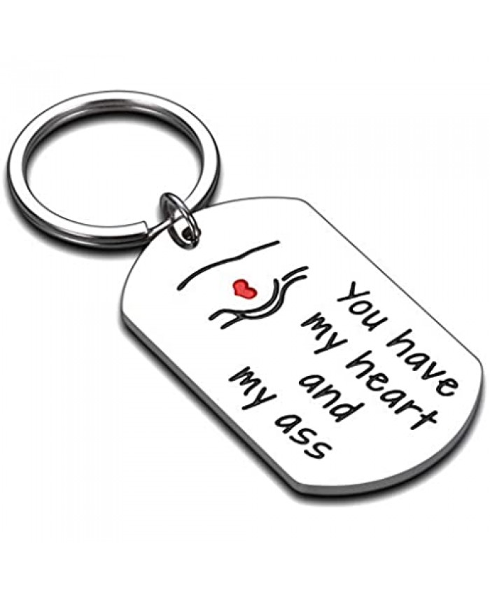 Funny Boyfriend Girlfriend Keychain Gifts for Him Her Husband Wife Hubby Wify Christmas Valentine Thanksgiving Day Birthday Wedding Gifts for Men Women Gag Present