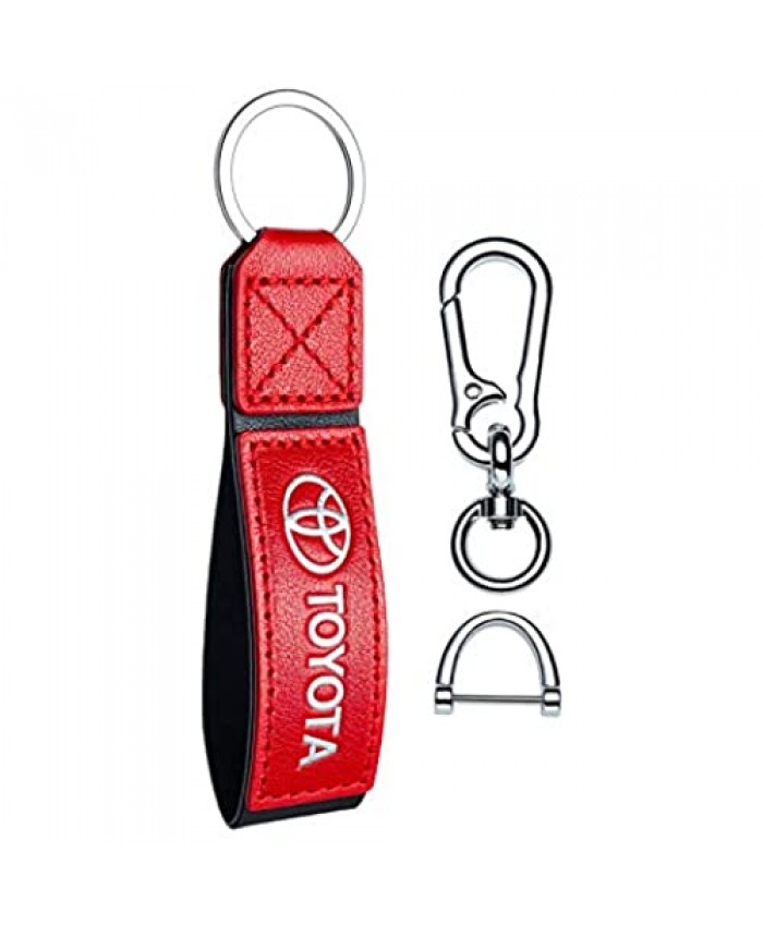 Genuine Leather Car Key Chain Keyring Keychain for Men and Women Accessories for Toyota Hatchback Avalon Prius Highlander Camry Avalon Corolla RAV4
