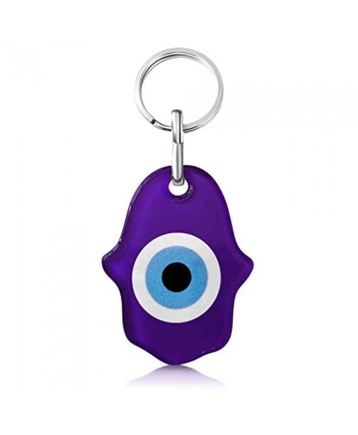 Hamsa Hand Keychain Charm Holder with Evil Eye for Women and Men Good Luck Colorful Protection Amulet for Keys