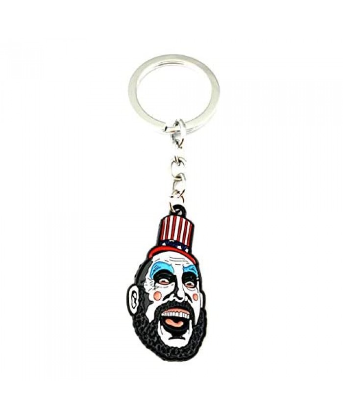 HBSWUI TV Movies Show Original Design Quality Anime Cosplay Jewelry Cartoons Metal horror Captain Spaulding Keychains Gifts for Men Woman