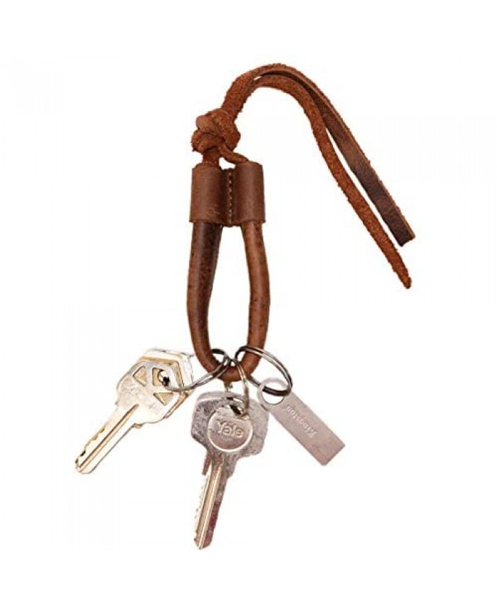 Hide & Drink Leather Key Ring Holder / Loop Band / Keychain / Organizer / Gifts / Accessories Handmade Includes 101 Year Warranty :: Bourbon Brown