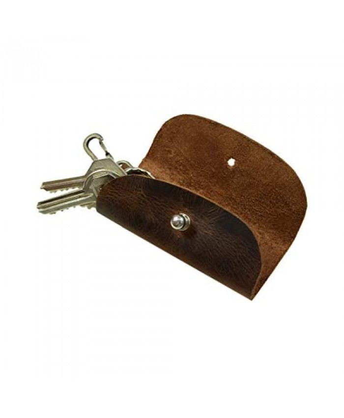 Hide & Drink Leather Key Wrap W/Lobster Keychain Holder Pocket Accessories Handmade Includes 101 Year Warranty :: Bourbon Brown