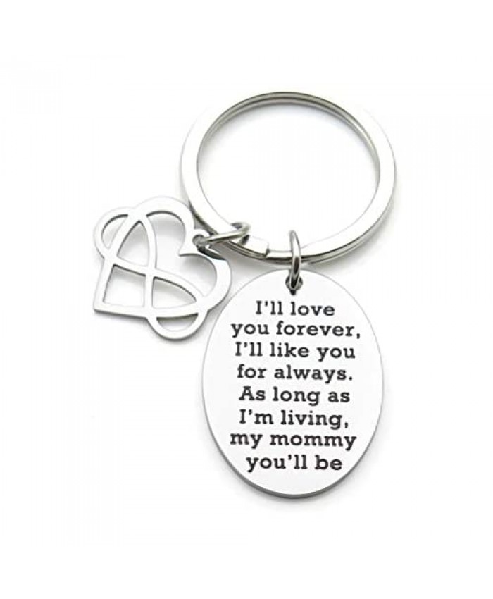 Mothers Day Gifts I'll Love You Forever I'll Like You For Always Quote Keychain Mother Daughter Gift Infinity Love Heart