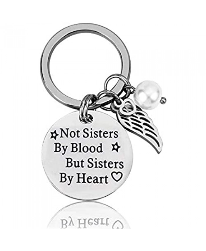 Sister Keychain Friend Gifts for Sister Birthday Graduation Friendship Keychains - You Never Walk Alone