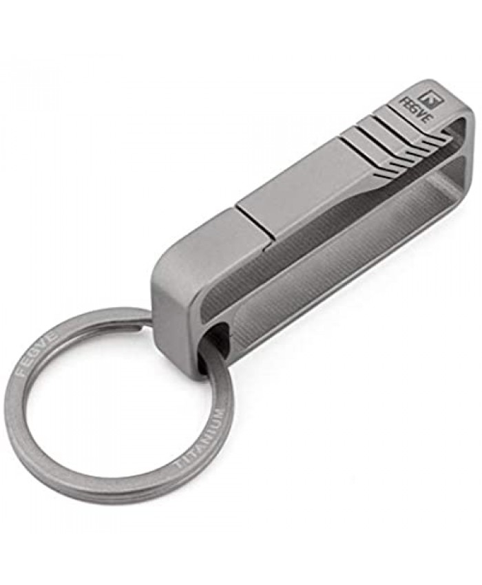 TISUR Belt Keychain Titanium Belt Loop Key Holder with Detachable Keyring for Men and Women (BK3)