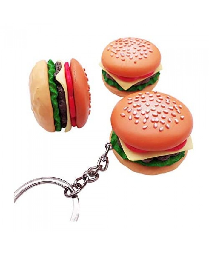 WANZA Hamburger Cute Keychain Accessories for Women Men boy friend girl friend and kids