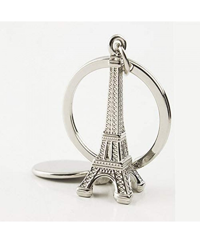 Wpeng Lovely Decoration 3D Souvenir Key Chain in Paris The Eiffel Tower in France(Silver)