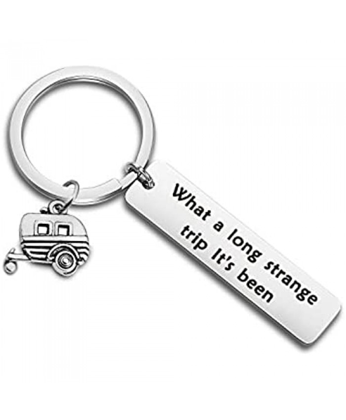 Zuo Bao Camp Keychains What A Long Strange Trip It's Been RV Camper Gift for Campers Traveler