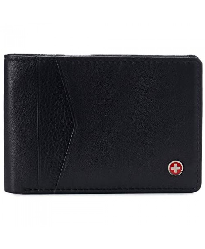 Alpine Swiss Delaney Men’s Slimfold RFID Protected Wallet Nappa Leather Comes in a Gift Box
