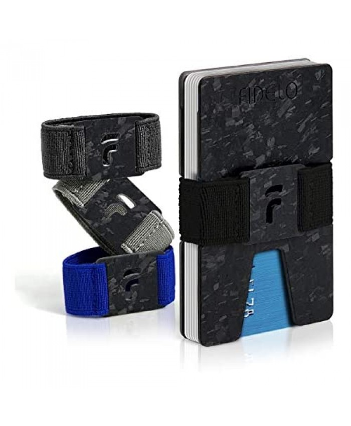 FIDELO Carbon Fiber Minimalist Wallet – Slim RFID Credit Card Holder Money Clip for Men