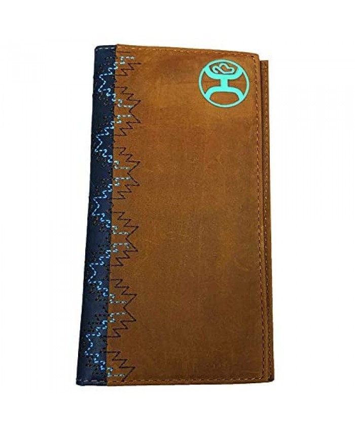 HOOey Rodeo Wallet Brown Navy and Dusty Turquoise