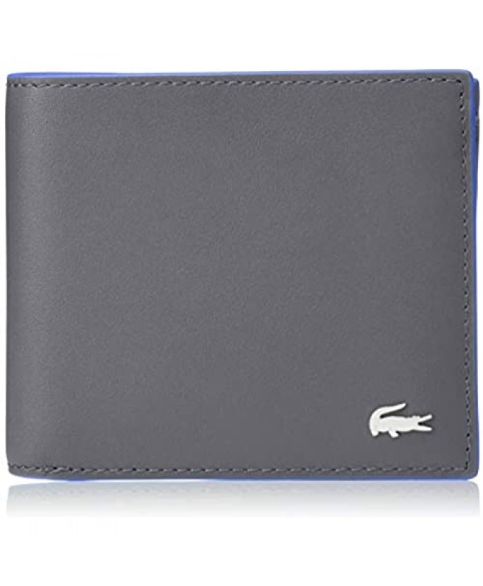 Lacoste Fitzgerald Large Billfold and Coin Wallet OCEAN/VICTORY PURPLE-ANDES ORANGE