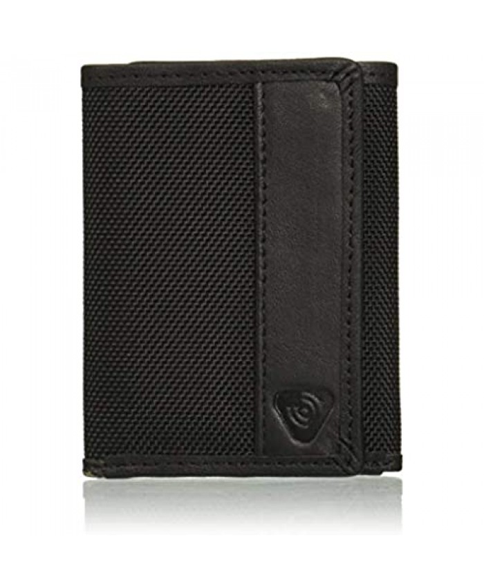 Lewis N. Clark Ballistic Nylon RFID Wallets for Women + Men Travel Accessories 6 Credit Card Slot ID Sleeve Trifold Wallet Black
