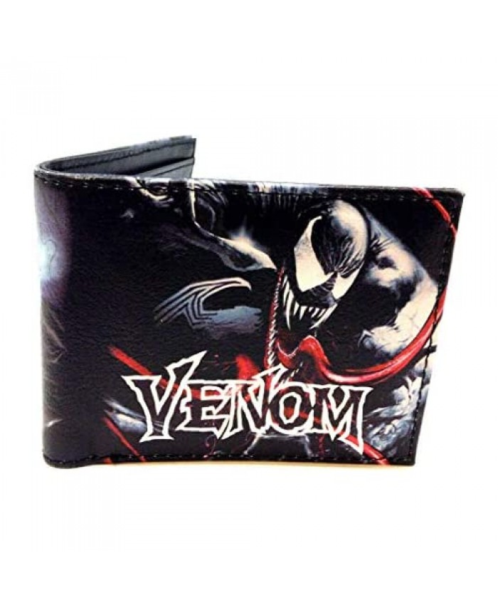 Marvel Comics Venom Sublimated Graphic Print PU Faux Leather Men's Bifold Wallet