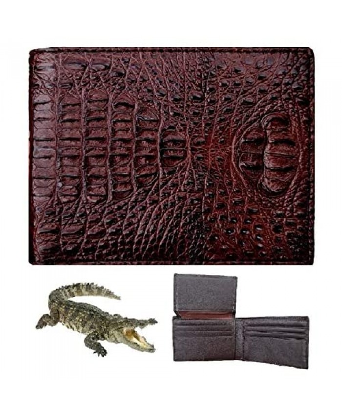 Men Alligator Crocodile Bifold Wallet Handmade Belly or Hornback RFID Blocking By Vietnamese