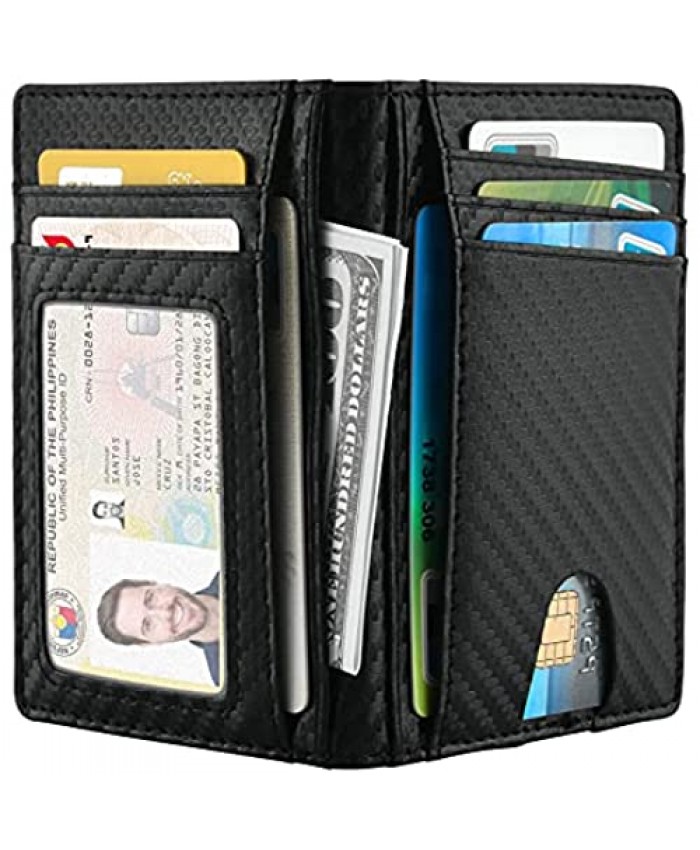 Minimalist Wallets DaWeen Bi-fold Wallets for Men RFID Front Pocket Wallet Card Holder Wallet-TQ303