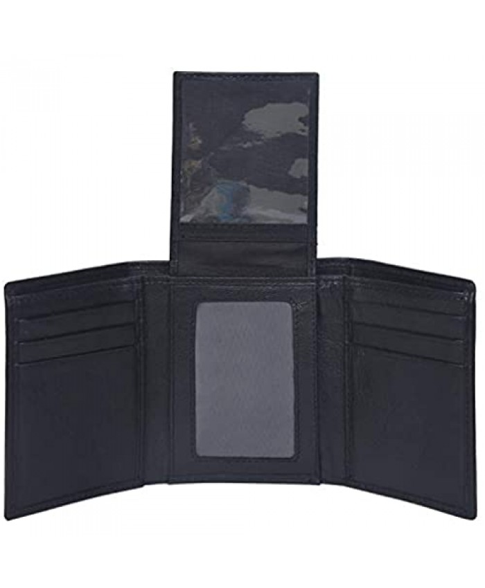 Rustic Ambrose'S Trifold RFID Leather Wallet with 11 card slots and 2 currency slots