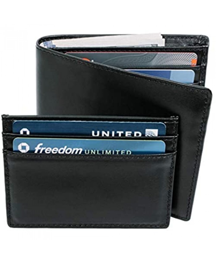 STAY FINE RFID Blocking Wallets For Men with Removable ID Holder| Mens Leather Bifold Wallet with Removable ID Window | Genuine Leather | Extra Capacity Mens Wallet (Black)