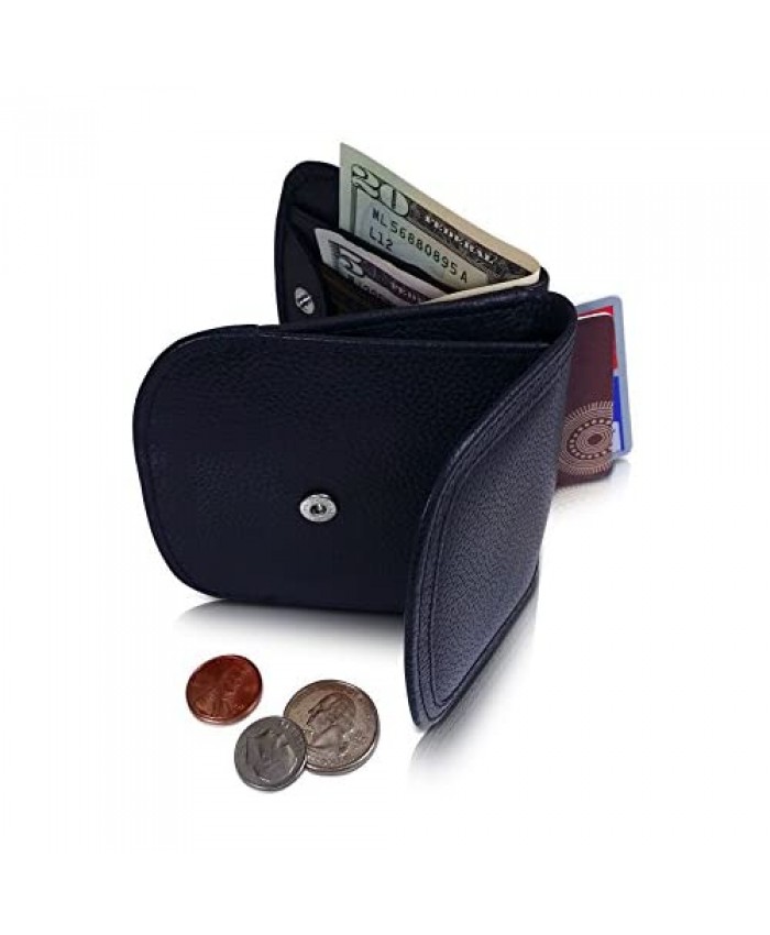 Taxi Wallet - Soft Leather Black – A Simple Compact Front Pocket Folding Wallet that holds Cards Coins Bills ID – for Men & Women