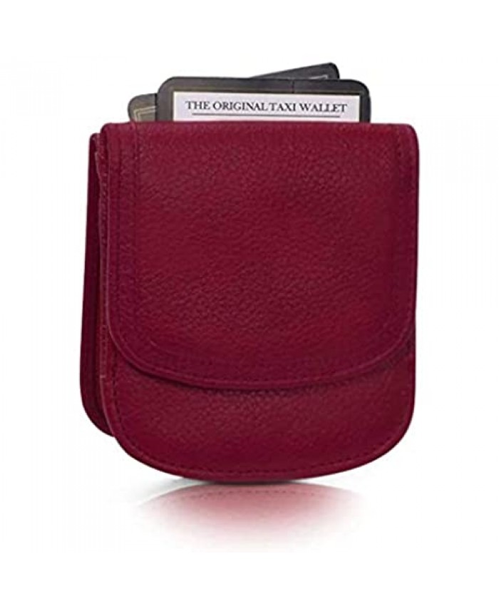 Taxi Wallet - Soft Leather Pomegranate Red – A Simple Compact Front Pocket Folding Wallet that holds Cards Coins Bills ID – for Men & Women