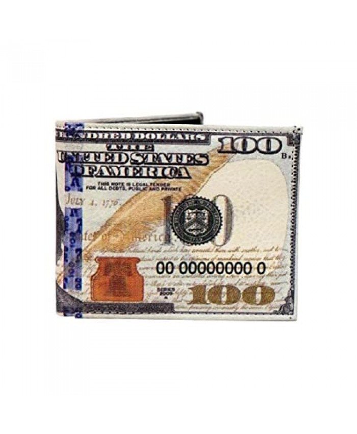 WLT-107 - Mens USA New $100 Dollar Bill Wallet Credit Card Holder and ID Display