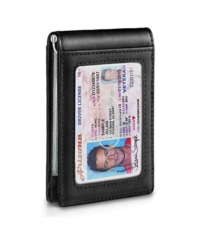 Zitahli Minimalist Slim Bifold Front Pocket Wallet with Money Clip for men Effective RFID Blocking & Smart Design