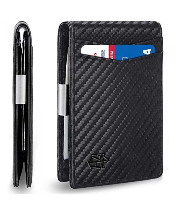 Zitahli Money Clip Slim Wallet-Minimalist Bifold Front Pocket Wallet for Men Card Holder Effective RFID Blocking