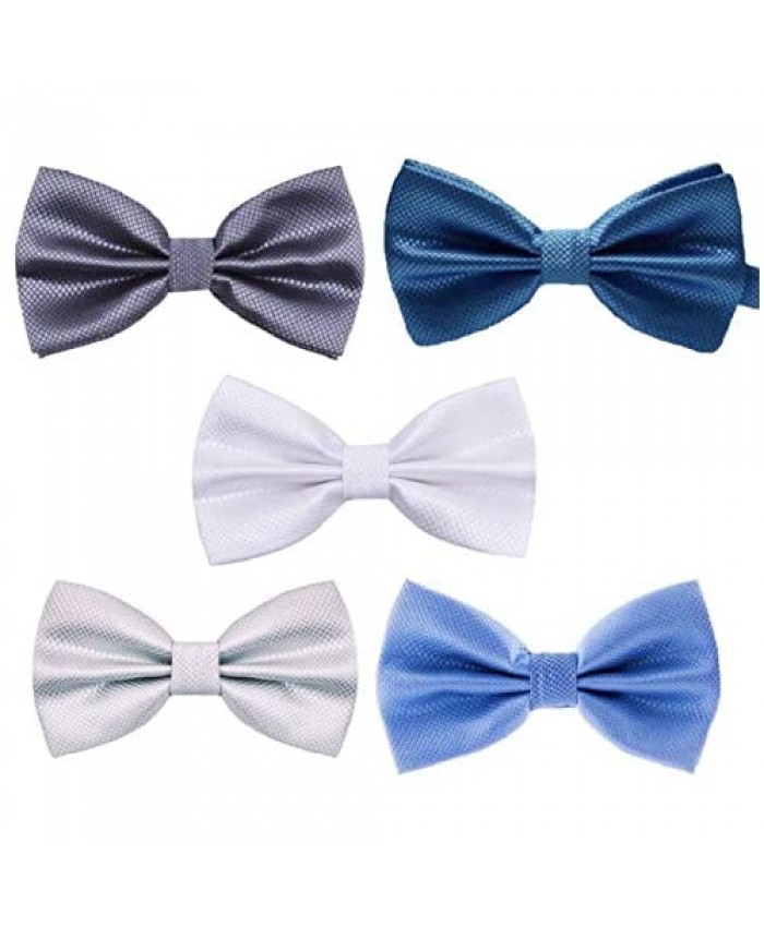 CareerGear 5 PACK Formal Adjustable Pre-tied Bow ties for Men and Boys in different variations