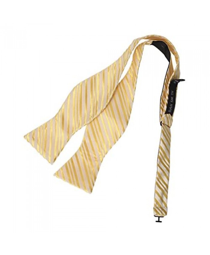 Dan Smith Men's Fashion Stripes Microfiber Self-tied Bow Tie With Box