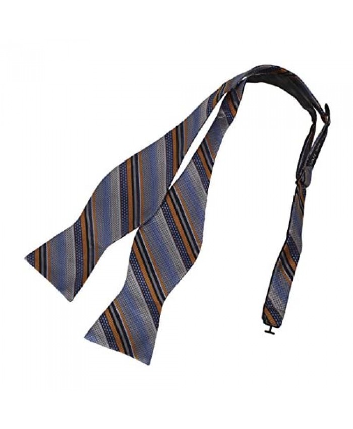 Dan Smith Men's Fashion Stripes Microfiber Style Self-tied Bow Tie With Box