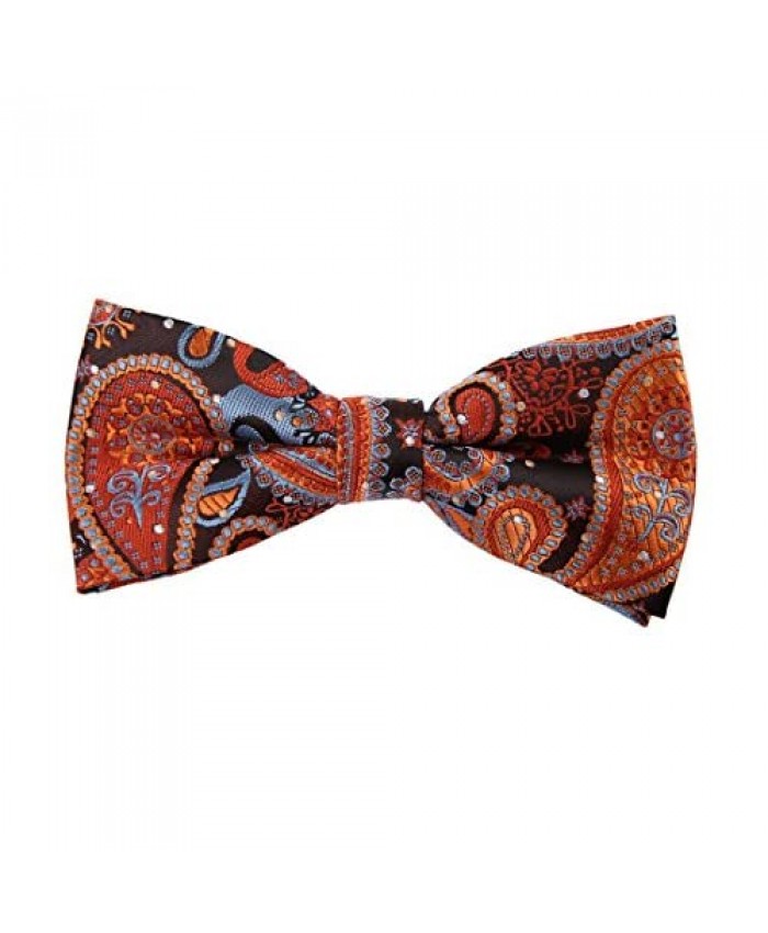 Epoint Men's Fashion Multicolored Silk Patterned Pre-tied Bowtie Set